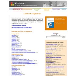 WebLettres - le portail de l'enseignement des lettres