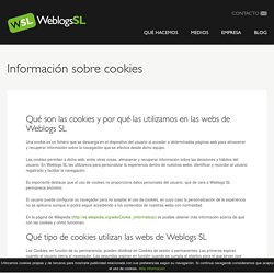 Información sobre cookies - Weblogs SL