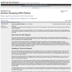 Weblogs Forum - Screen Scraping With Python