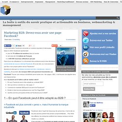 Marketing B2B: Devez-vous avoir une page Facebook?