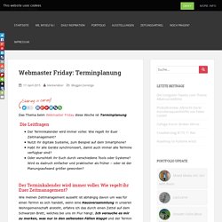 Webmaster Friday: Terminplanung