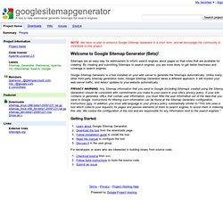 sitemapgenerator - A tool to help webmaster generate Sitemaps for search engines