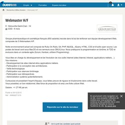 Webmaster H/F - Groupe Batteur