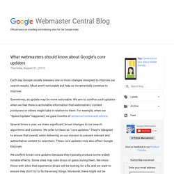 What webmasters should know about Google’s core updates