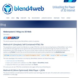 Webmasters! 3 Ways to 3D Web
