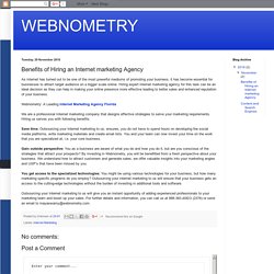 WEBNOMETRY: Benefits of Hiring an Internet marketing Agency