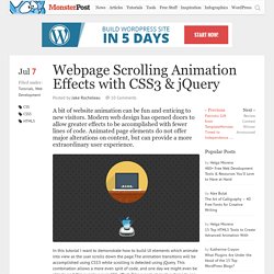 Webpage Scrolling Animation Effects with CSS3 & jQuery