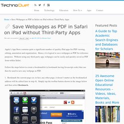 Save Webpages as PDF in Safari on iPad without Third-Party Apps