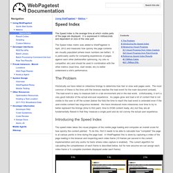 Speed Index - WebPagetest Documentation