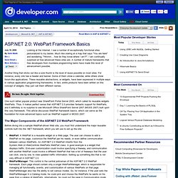 ASP.NET 2.0: WebPart Framework Basics