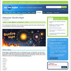 Webquest: Bonfire Night: History and traditions