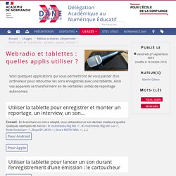 Webradio et tablettes : quelles applis utiliser ? - Dane