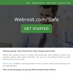 Webroot.com/safe-Enter Webroot Key Code