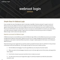 webroot login