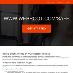 www.webroot.com/safe - Activate webroot safe with key code