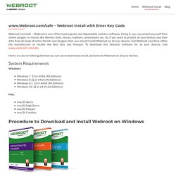 www.Webroot.com/safe - Webroot Install with Enter Key Code