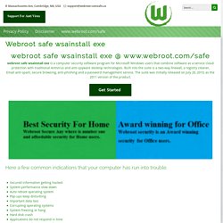 Webroot safe wsainstall exe