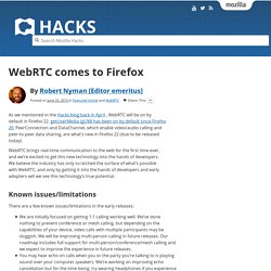 WebRTC comes to Firefox