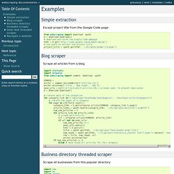 Examples — webscraping documentation