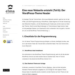 Eine neue Webseite entsteht (Teil 8): Der WordPress-Theme Header