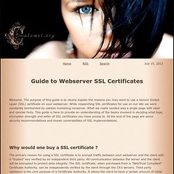 Guide to Webserver SSL Certificates