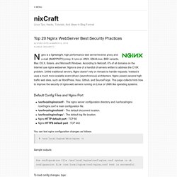 Top 20 Nginx WebServer Best Security Practices