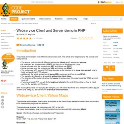 Webservice Client and Server demo in PHP