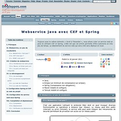 Webservice java avec CXF et Spring
