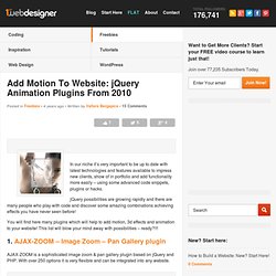 Add Motion To Website: jQuery Animation Plugins From 2010