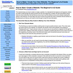 How to Make / Create Your Own Website: The Beginner's A-Z Guide to Starting a Website