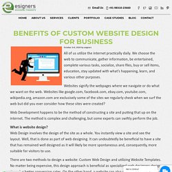 Benefits Of Custom Web Design