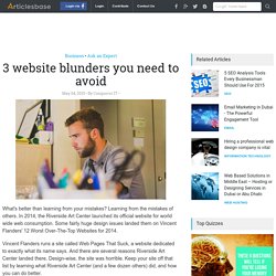3 website blunders you need to avoid