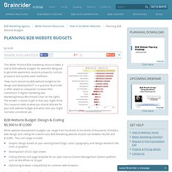 B2B Website Budgets: What should launching a new site cost?