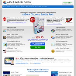 Flash Builder Software: A4Desk Flash site builder. website software, website builder, make your own website using flash templates, Create Flash website, Flash Maker, website building