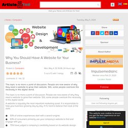 Why You Should Have A Website for Your Business? Article