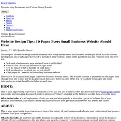 Website Design Tips: 10 Pages Every Small Business Website Should Have