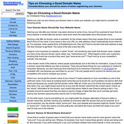 Tips on How to Choose a Good Domain Name for Your Website Or Business