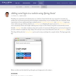 Adding social login to a website using Spring Social