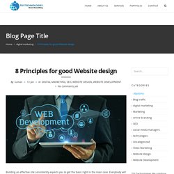 8 Principles for good Website design
