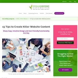 15 Tips to Create Killer Website Content, Crisp Copy & Intuitive Design Are Best