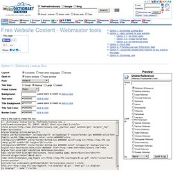 Free Website Content - Webmaster tools