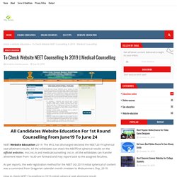 To Check Website NEET Counselling In 2019