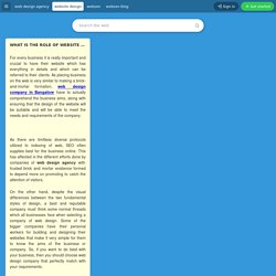 What is the Role of website design for your business?