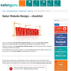 Salon Website Design - the things you need to include