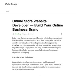 Online Store Website Developer — Build Your Online Business Brand