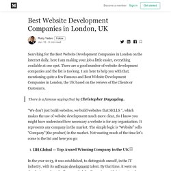 Best Website Development Companies in London, UK - Ruby Yadav - Medium