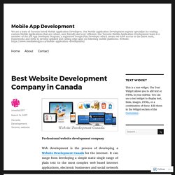 Best Website Development Company in Canada – Mobile App Development