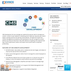 CMS Website Development, CMS Website Design by Evince Development