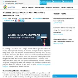 Website Development: 5 Mistakes to Be avoided in 2016