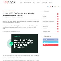 11 Quick SEO Tips To Rank Your Website Higher On Search Engines - GeekyPlug